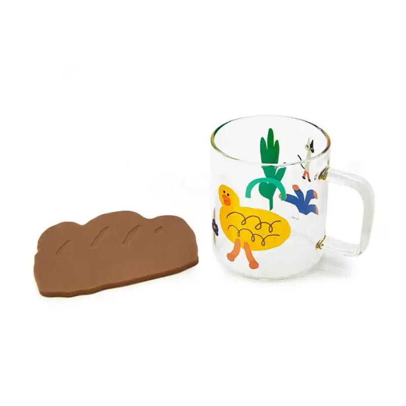 Line Friends - Glass Mug & Coaster Set - Line Friends - Tableware - Harumio