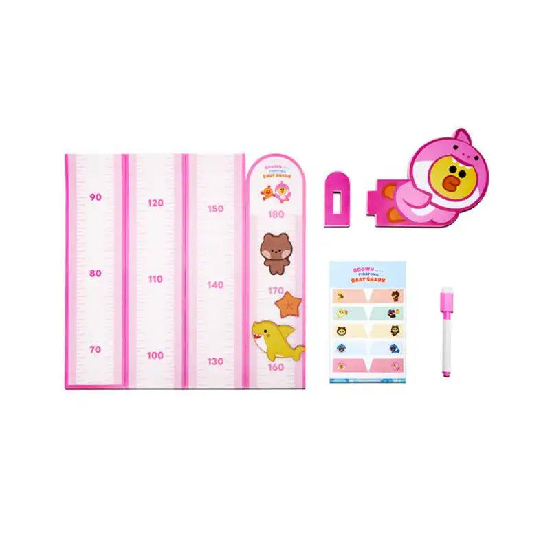 Line Friends x Pinkfong Baby Shark - Kids Height Measure Ruler - Line Friends - Stationery - Harumio