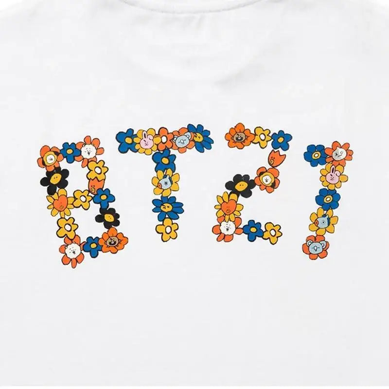 BT21 - Flower Collection - BT21 Logo Short Sleeve T-Shirt - BT21 - Clothing - Harumio