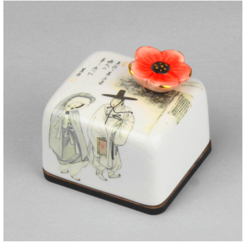 HK Studio - Moony Ceramic Two Lovers Under the Moon Musical Paperweight - HK Studio - Music Box - Harumio
