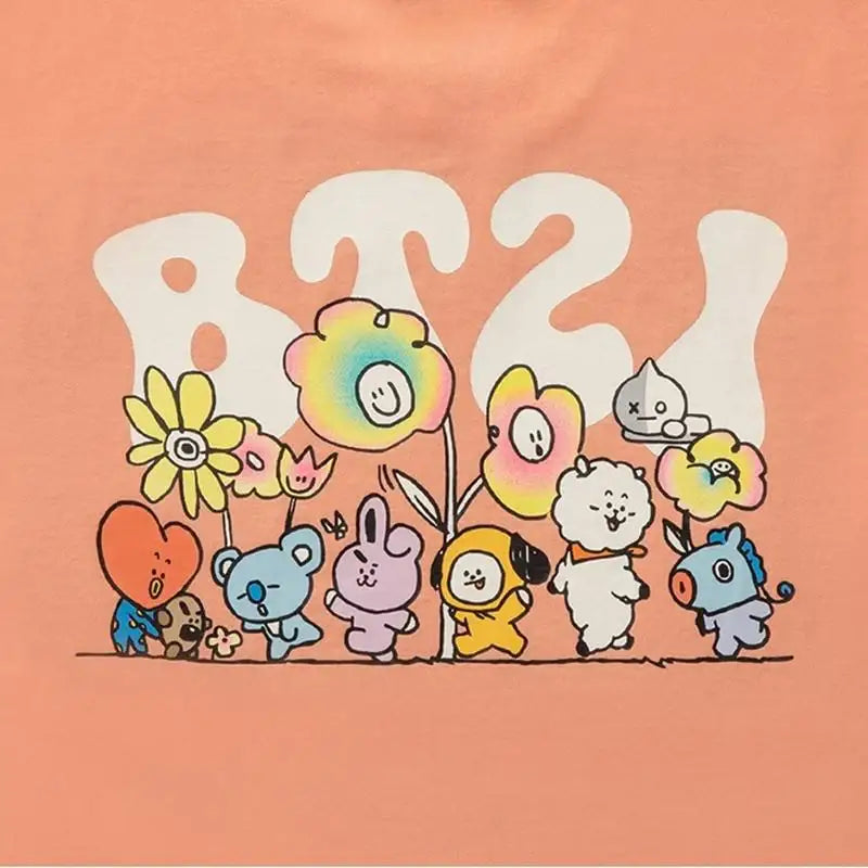BT21 - Flower Collection - Flower Logo Short Sleeve T-Shirt - BT21 - Clothing - Harumio