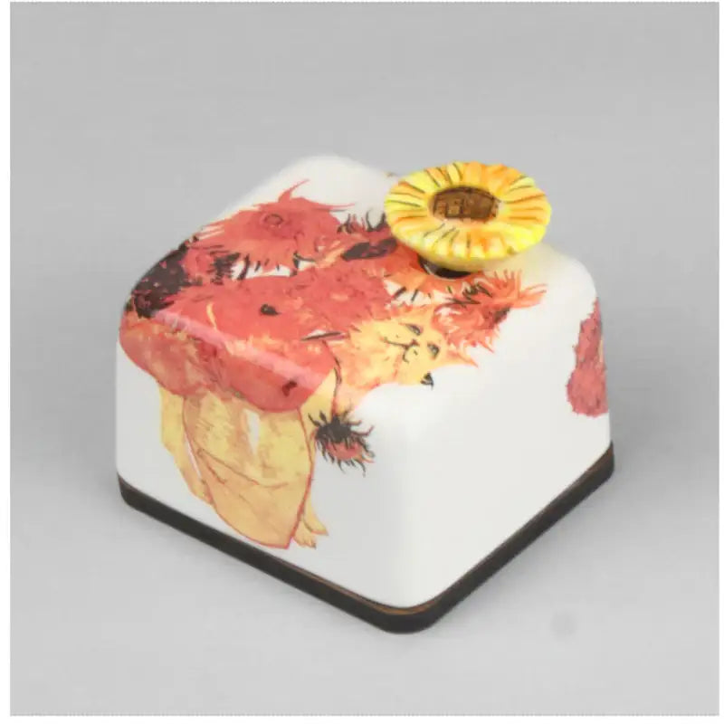 HK Studio - Moony Ceramic Sunflowers Musical Paperweight - HK Studio - Music Box - Harumio