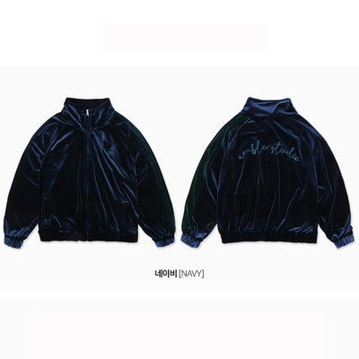 Ambler - Velvet Over Fit Track Zip Up Jacket