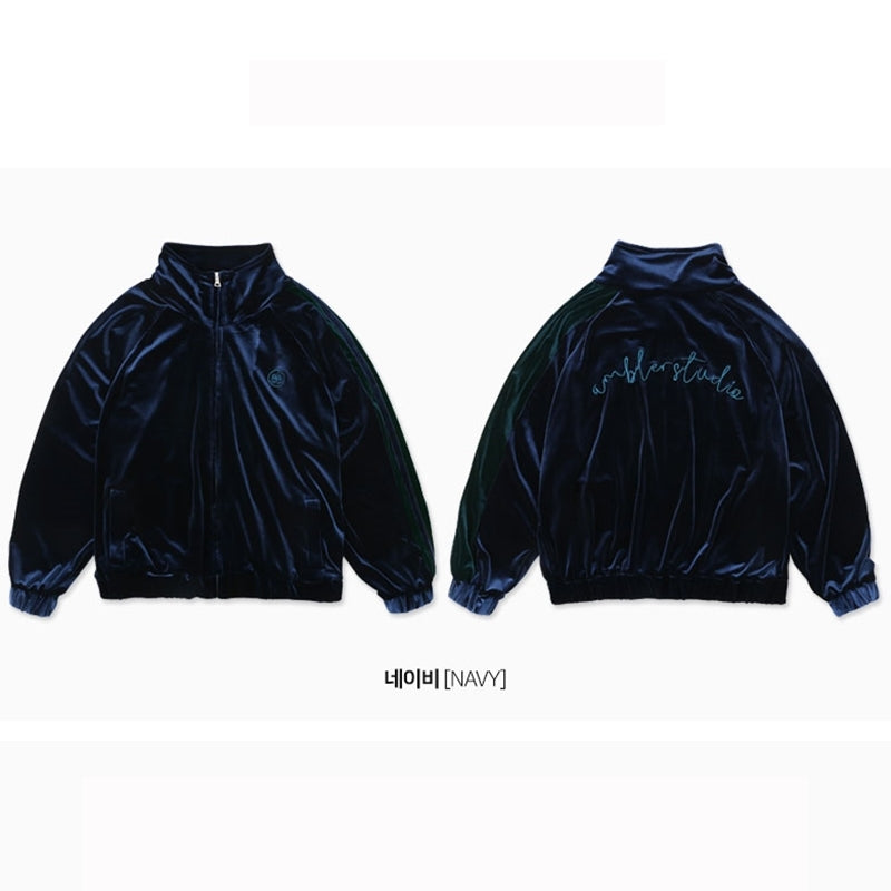 Ambler - Velvet Over Fit Track Zip Up Jacket