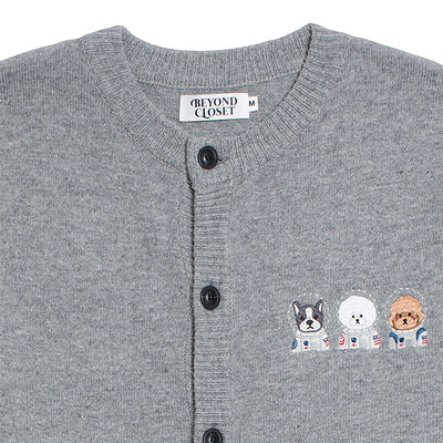 Beyond Closet - Apollo Collection Crew Logo Round Knit Cardigan