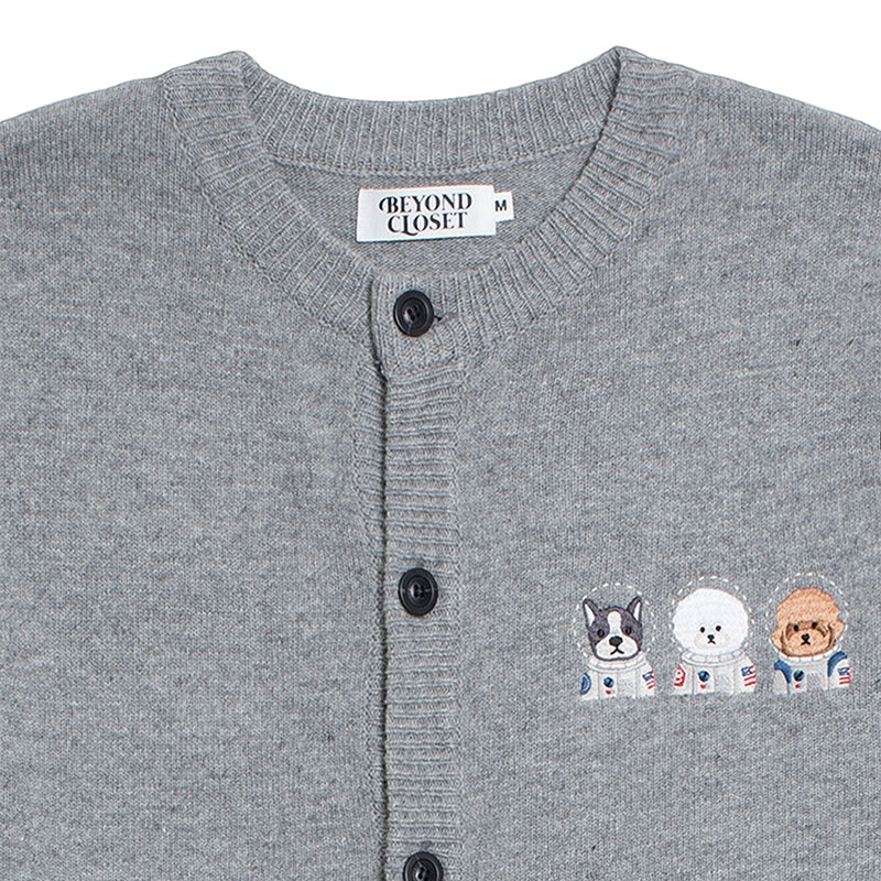 Beyond Closet - Apollo Collection Crew Logo Round Knit Cardigan
