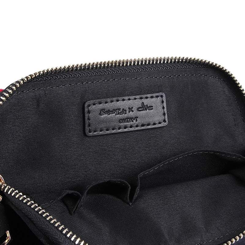 Saint Tail x Clue - Saint Velvet Ribbon Black Pouch - CLUE - Pouch - Harumio