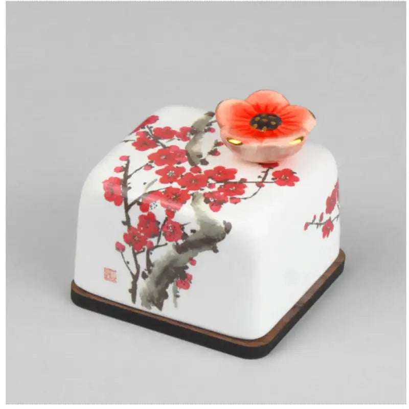 HK Studio - Korean Art Red Plum Blossoms Musical Paperweight - HK Studio - Music Box - Harumio