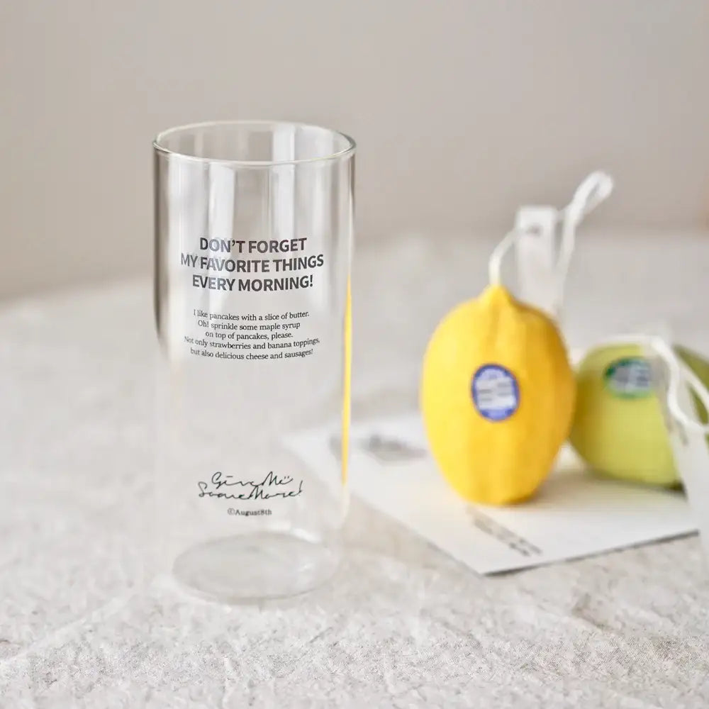 August8th - Every Morning Horizontal Lettering Pure Long Glass (430ml) - August8th - Accessories - Harumio