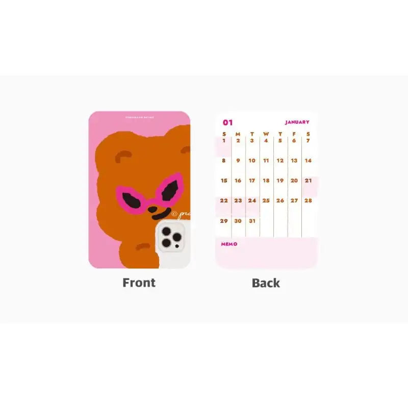 Pureureumdesign x 10x10 - 2023 Cupid Bear Mini Card Calendar - Pureureumdesign - Calendars - Harumio