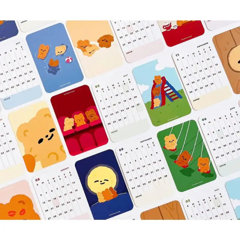 Pureureumdesign x 10x10 - 2023 Cupid Bear Mini Card Calendar - Pureureumdesign - Calendars - Harumio