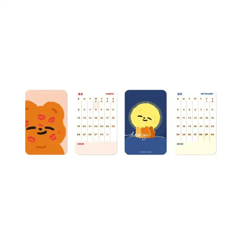 Pureureumdesign x 10x10 - 2023 Cupid Bear Mini Card Calendar - Pureureumdesign - Calendars - Harumio