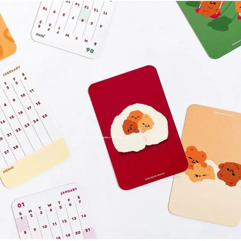 Pureureumdesign x 10x10 - 2023 Cupid Bear Mini Card Calendar - Pureureumdesign - Calendars - Harumio