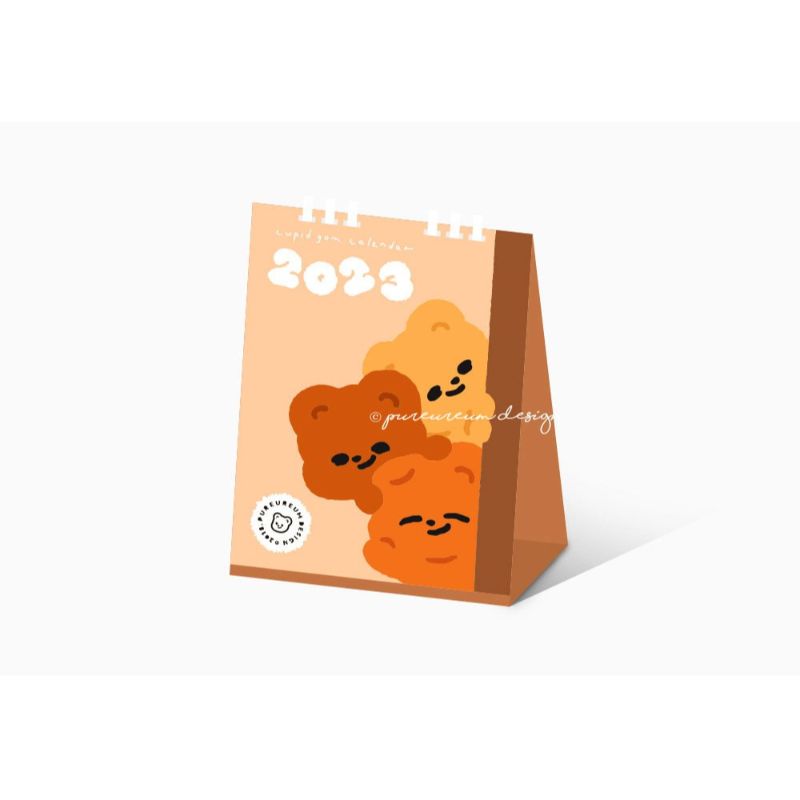 Pureureumdesign x 10x10 - 2023 Cupid Bear Desk Calendar