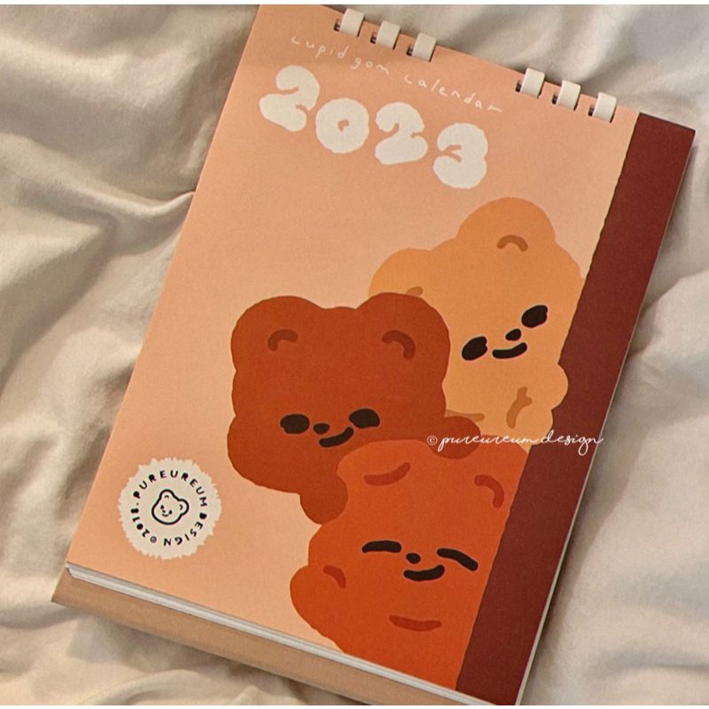 Pureureumdesign x 10x10 - 2023 Cupid Bear Desk Calendar