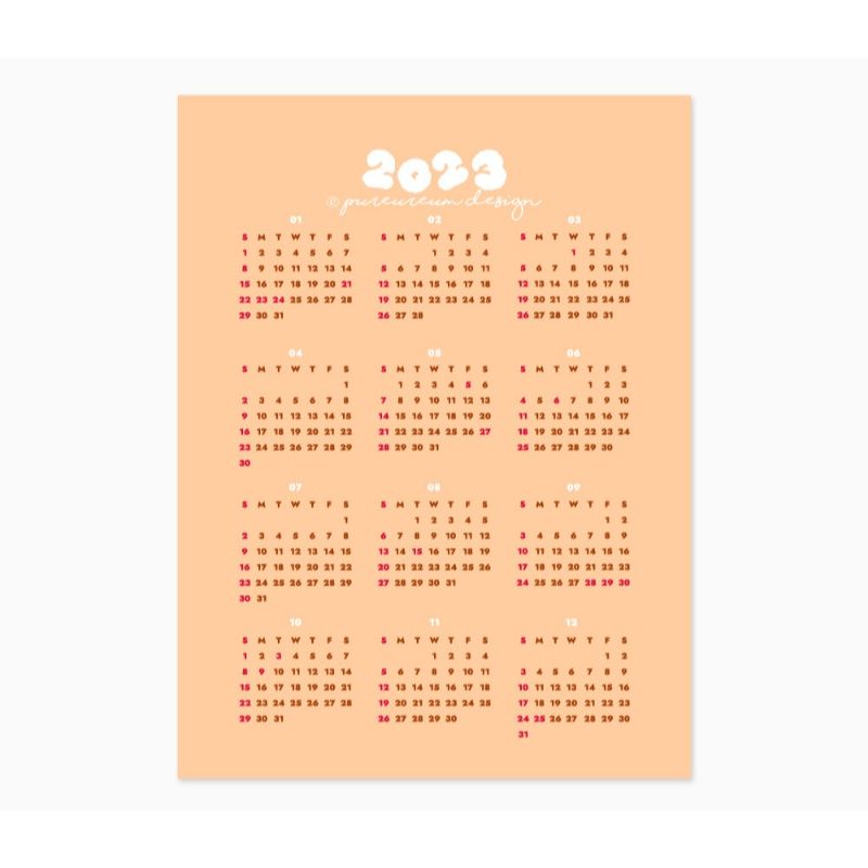 Pureureumdesign x 10x10 - 2023 Cupid Bear Desk Calendar