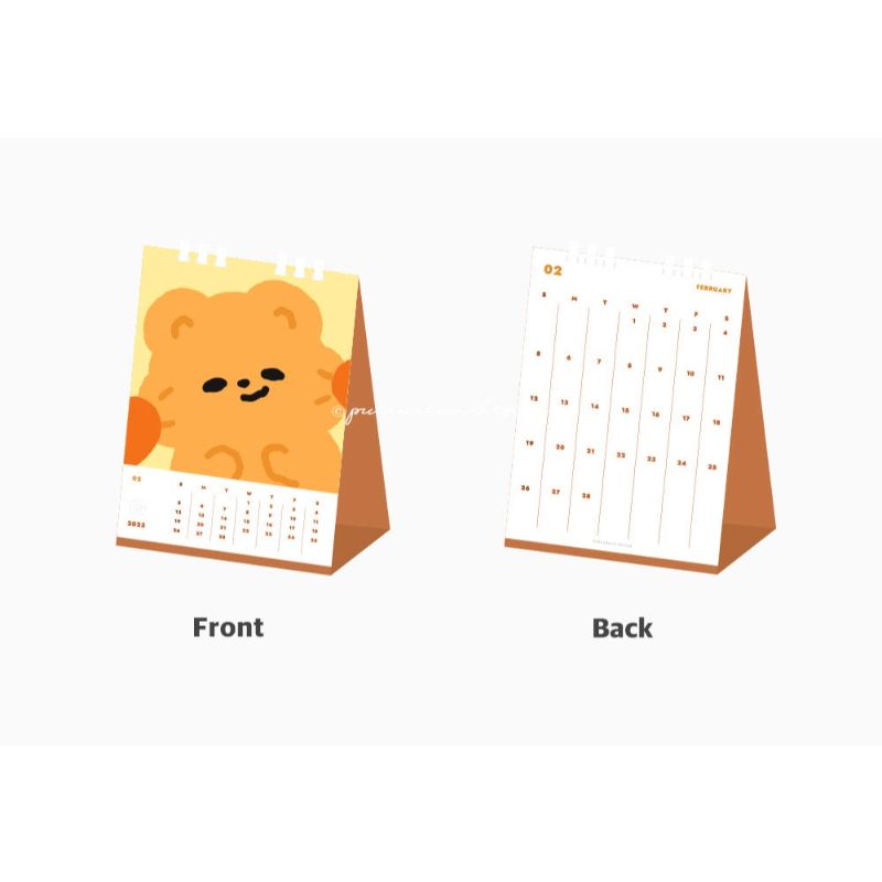 Pureureumdesign x 10x10 - 2023 Cupid Bear Desk Calendar