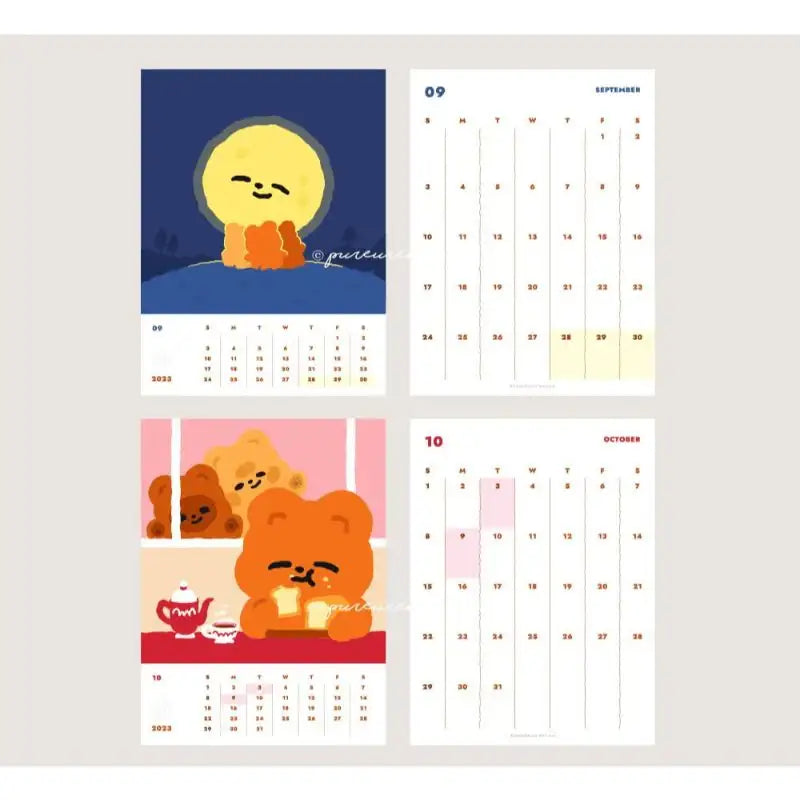 Pureureumdesign x 10x10 - 2023 Cupid Bear Desk Calendar - Pureureumdesign - Calendars - Harumio
