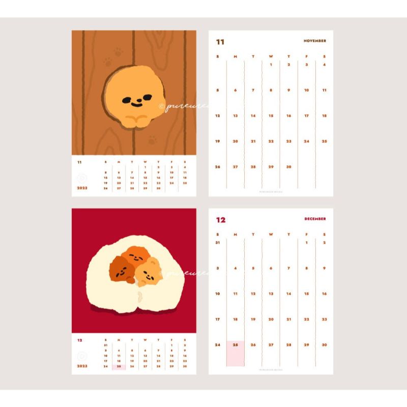 Pureureumdesign x 10x10 - 2023 Cupid Bear Desk Calendar