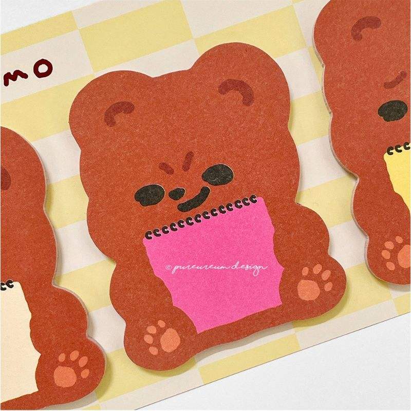 Pureureumdesign x 10x10 - Cupid Bear Sketchbook Sticky Notes - Pureureumdesign - Sticky note - Harumio