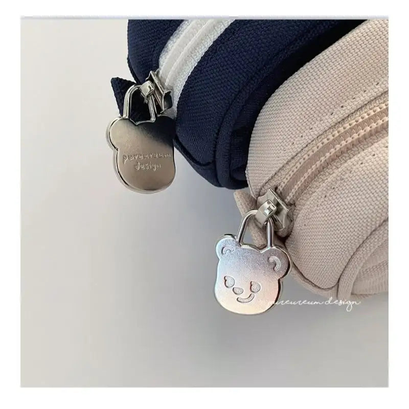Pureureumdesign x 10x10 - Cupid Bear Embroidery Pencil Pouch - Pureureumdesign - Pencil Case - Harumio