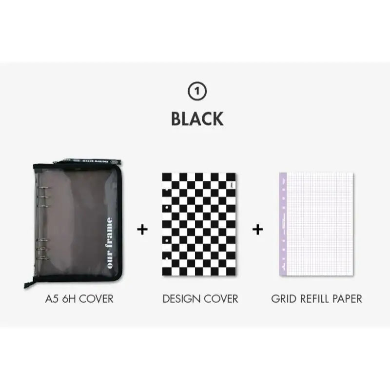 Second Mansion x 10x10 - A5 6 hole checkerboard grid notebook binder book - Second Mansion - Binder Note - Harumio