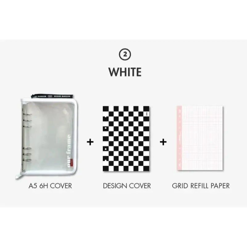 Second Mansion x 10x10 - A5 6 hole checkerboard grid notebook binder book - Second Mansion - Binder Note - Harumio