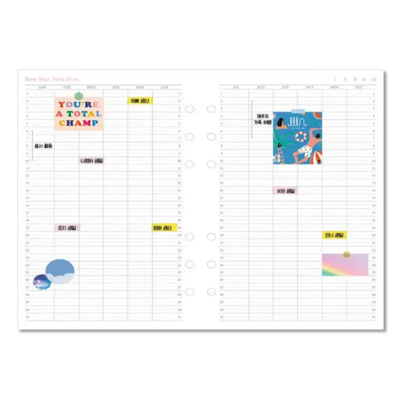 Second Mansion x 10x10 - 6-hole diary refill inlay - Second Mansion - Paper - Harumio