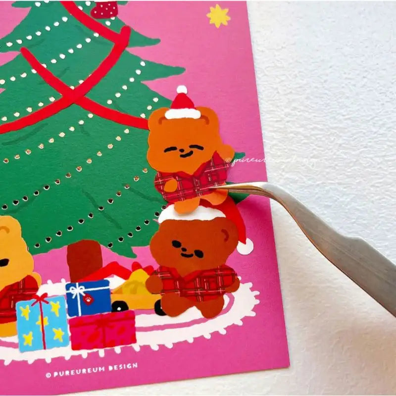 Pureureumdesign - Cupid Bear Tree Decorating Stickers Set - Pureureumdesign - Stickers - Harumio