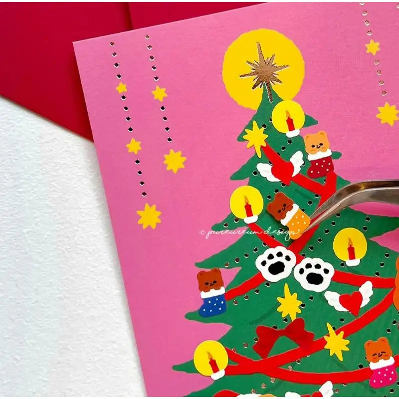 Pureureumdesign - Cupid Bear Tree Decorating Stickers Set - Pureureumdesign - Stickers - Harumio