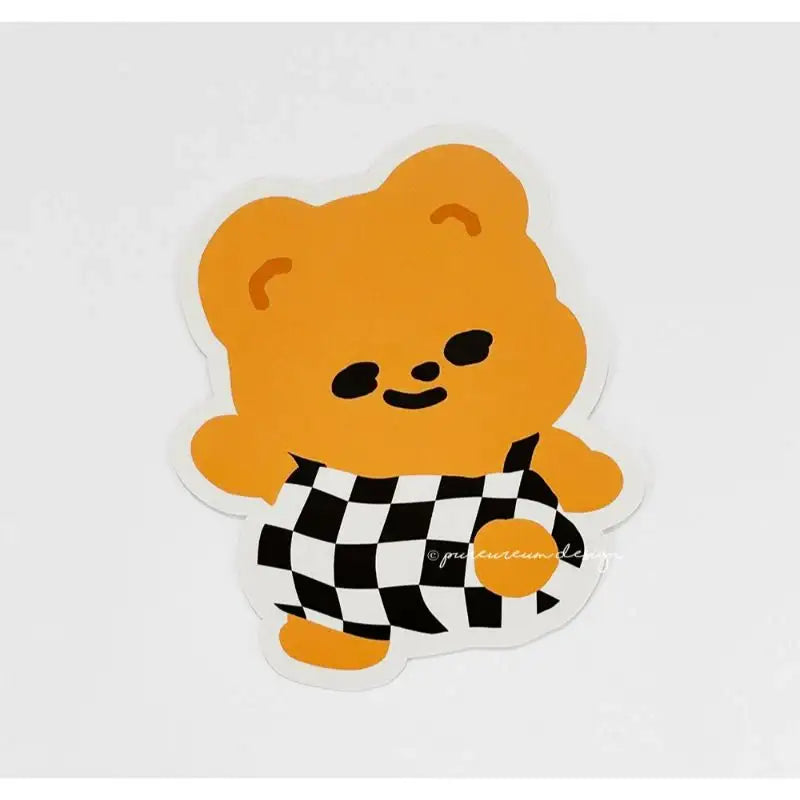 Pureureumdesign - Cupid Bear Checkerboard Removable Piece Sticker - Pureureumdesign - Stickers - Harumio