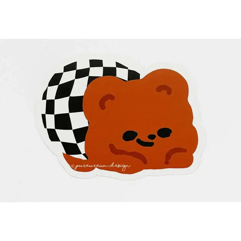 Pureureumdesign - Cupid Bear Checkerboard Removable Piece Sticker - Pureureumdesign - Stickers - Harumio