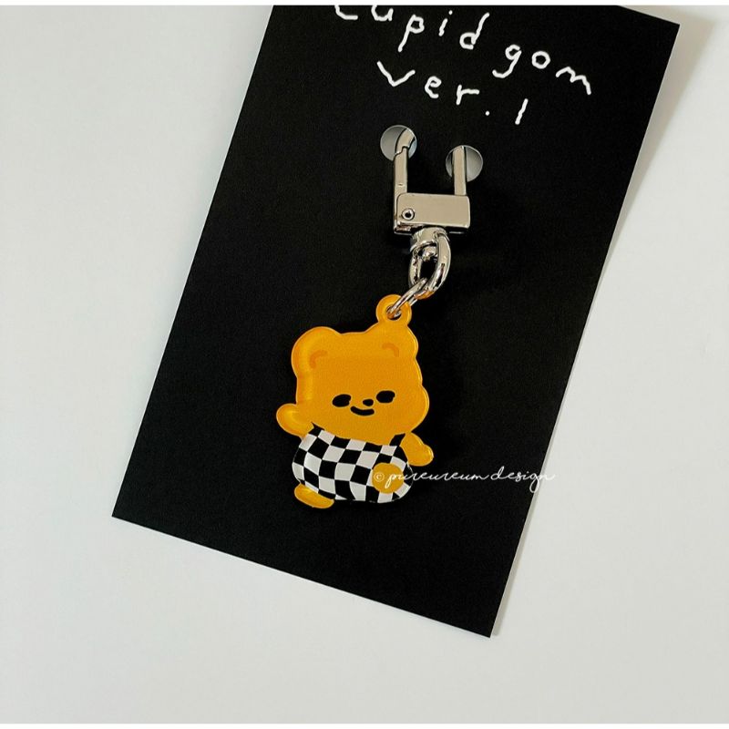 Pureureumdesign - Cupid Bear Checkerboard Pants Keyring