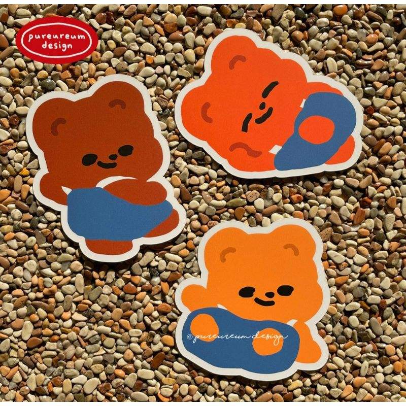 Pureureumdesign - Cupid Bear Suspenders Removable Piece Sticker - Pureureumdesign - Sticker - Harumio