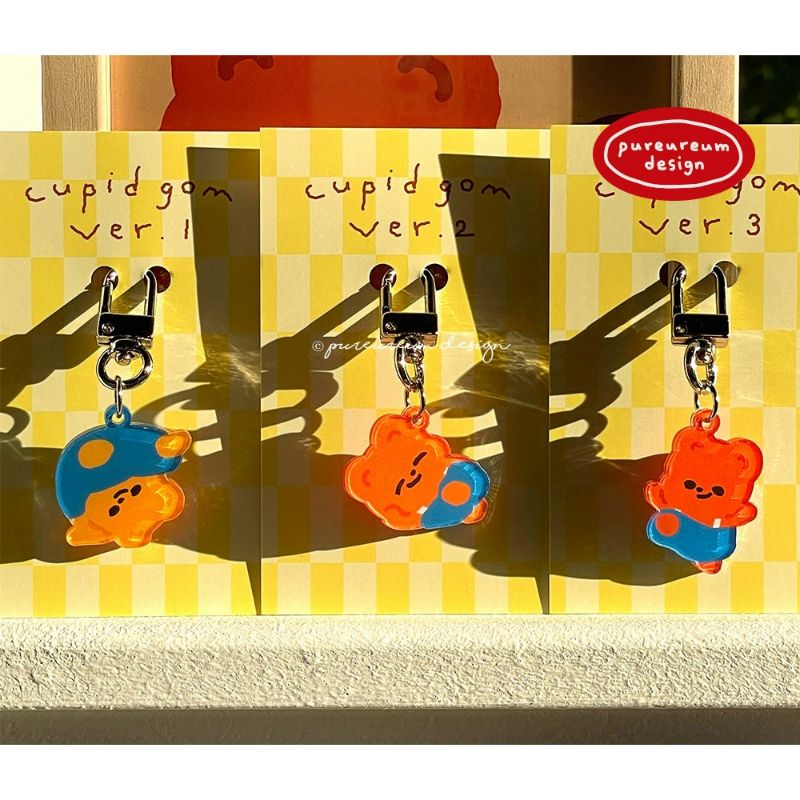 Pureureumdesign - Cupid bear overalls key ring