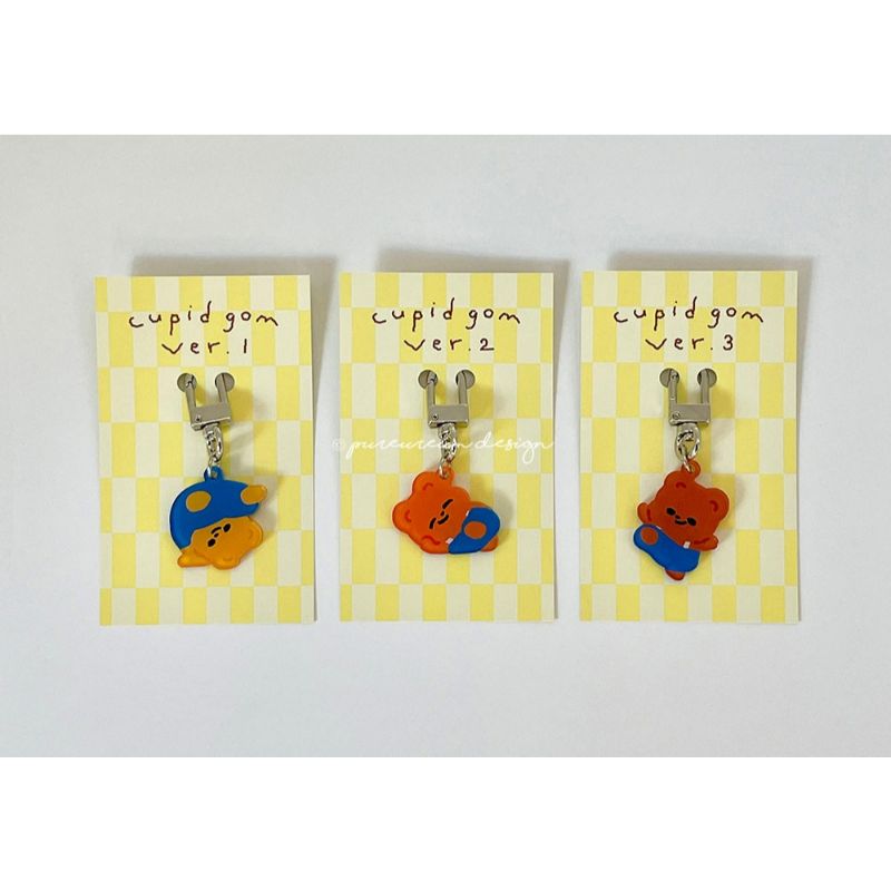 Pureureumdesign - Cupid bear overalls key ring