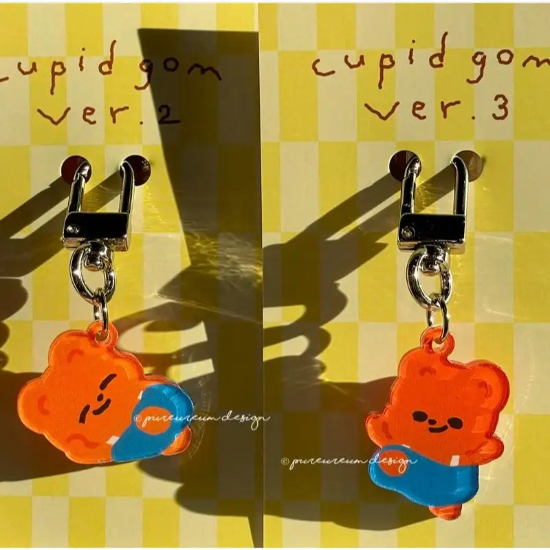 Pureureumdesign - Cupid bear overalls key ring - Pureureumdesign - Key ring - Harumio