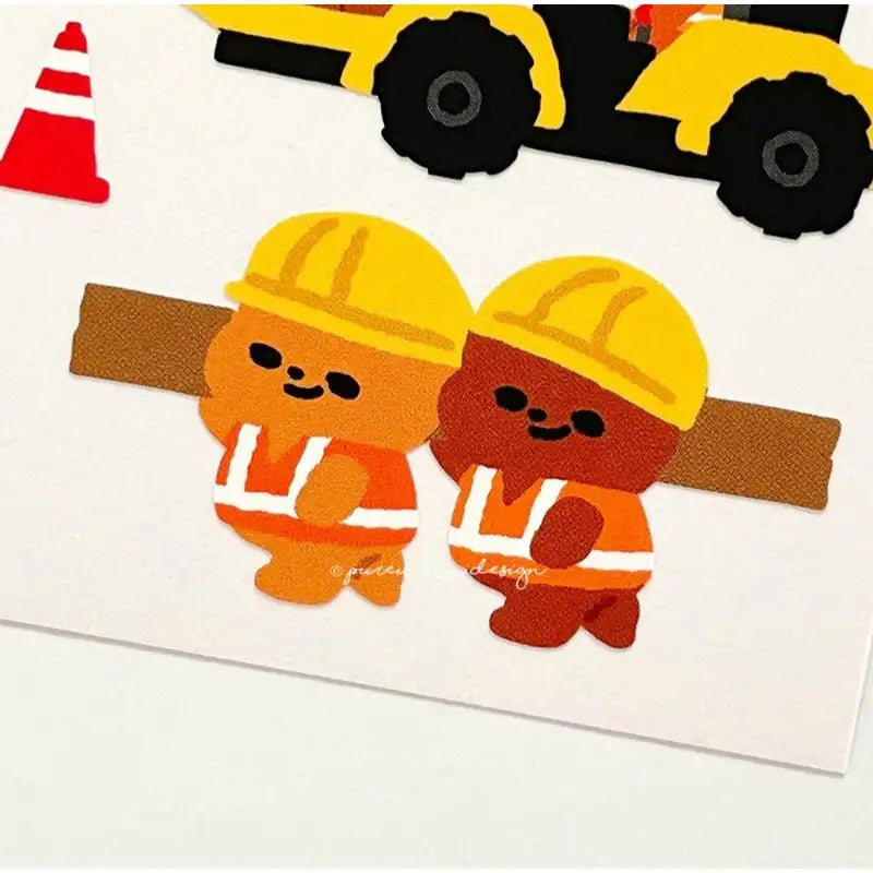 Pureureumdesign - Cupid Bear Construction Site Sticker - Pureureumdesign - Sticker - Harumio