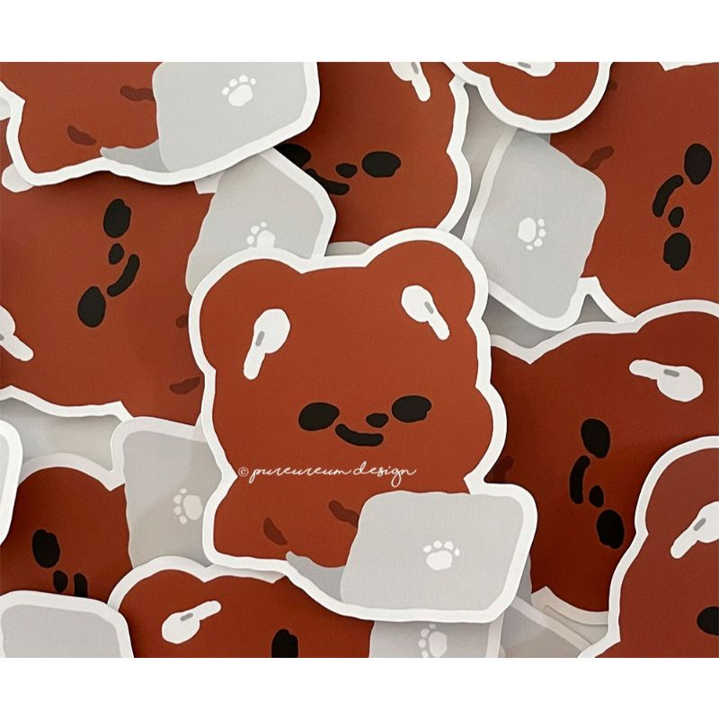Pureureumdesign - Cupid Bear Study Removable Piece Sticker