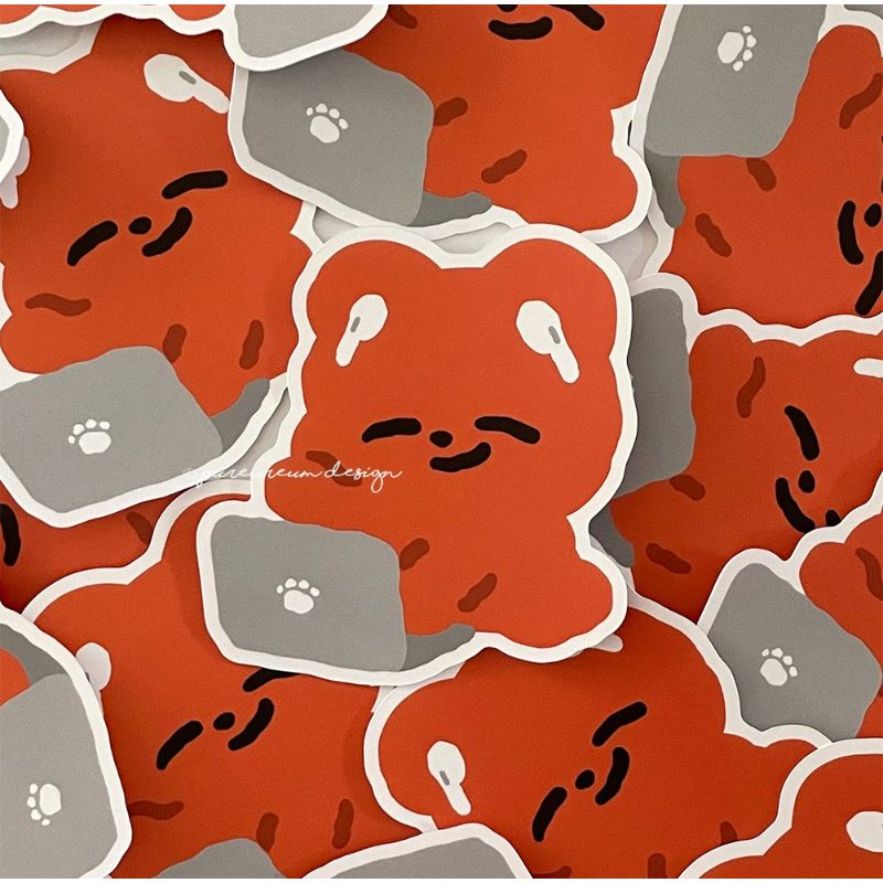 Pureureumdesign - Cupid Bear Study Removable Piece Sticker