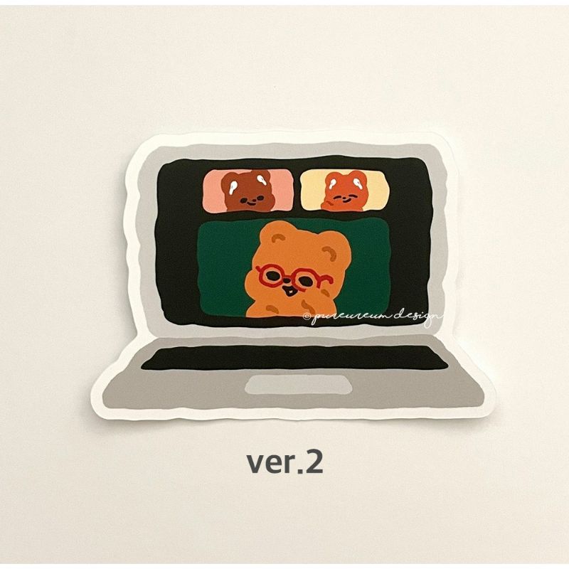 Pureureumdesign - Cupid Bear Study Removable Piece Sticker