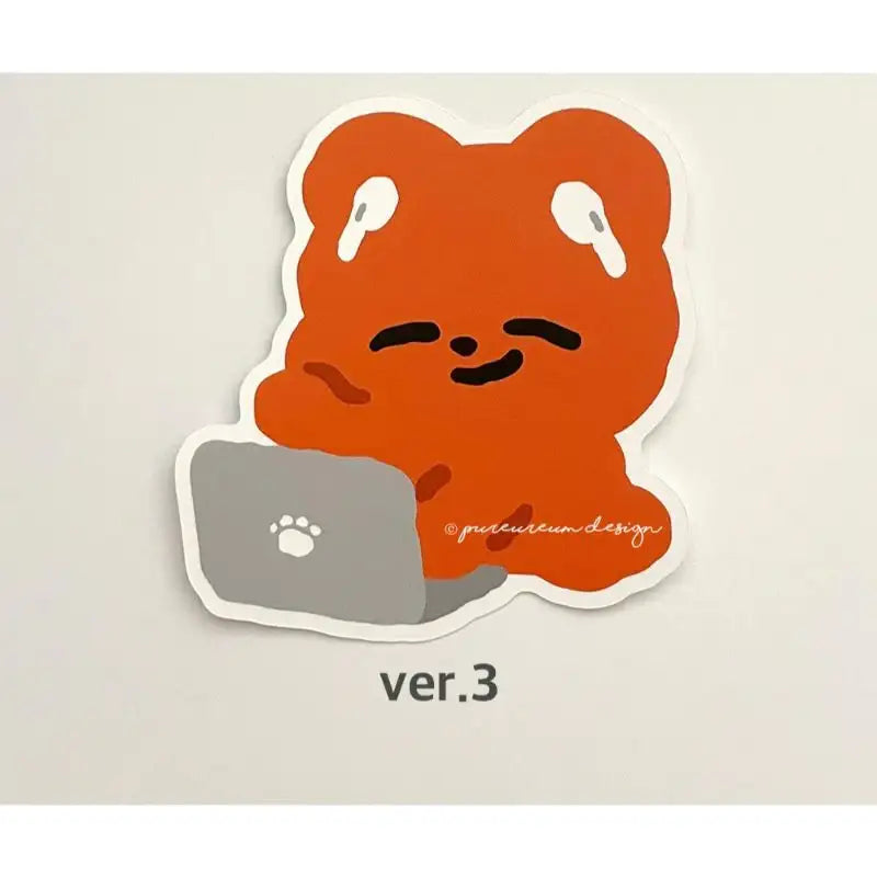 Pureureumdesign - Cupid Bear Study Removable Piece Sticker - Pureureumdesign - Sticker - Harumio