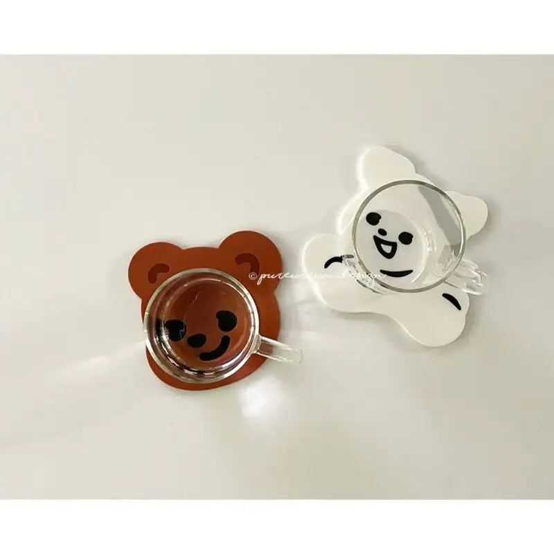 Pureureumdesign - Cupid Bear and Titi Silicone Coaster - Pureureumdesign - Coaster - Harumio