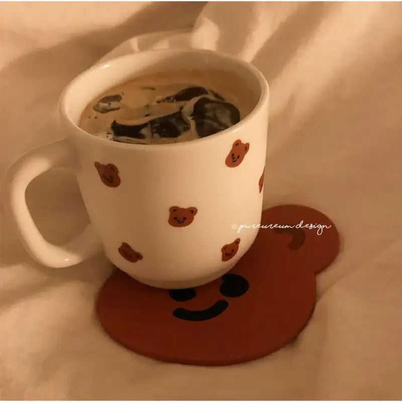 Pureureumdesign - Cupid Bear and Titi Silicone Coaster - Pureureumdesign - Coaster - Harumio