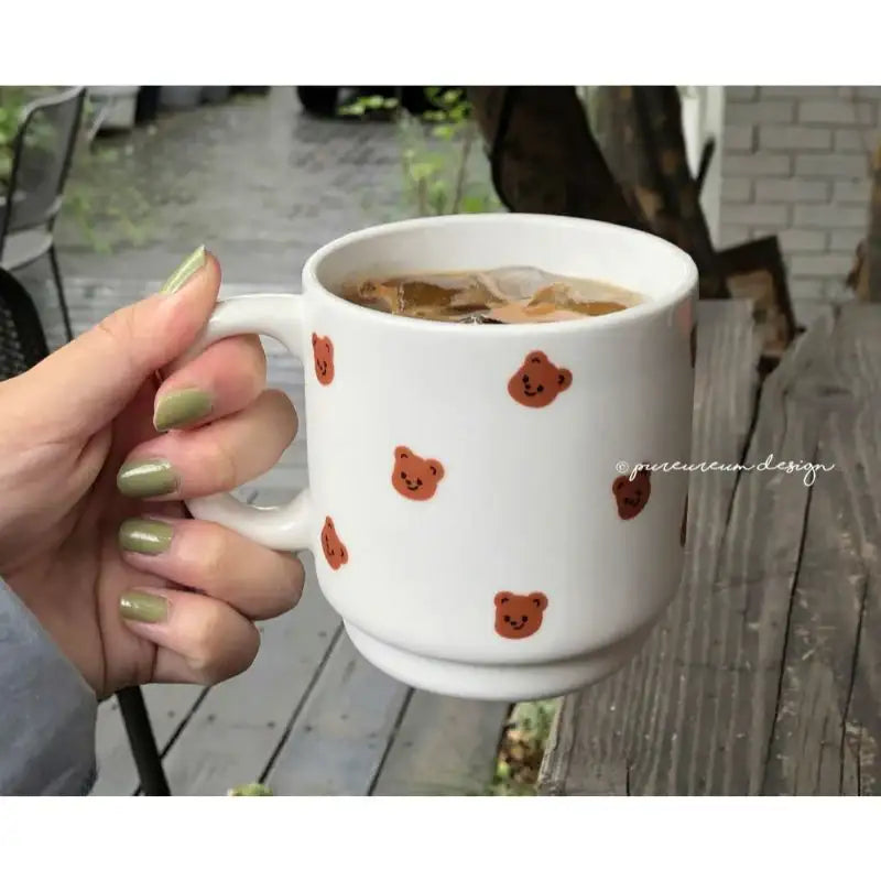 Pureureumdesign - Cupid Bear Pattern Mug - Pureureumdesign - Mug - Harumio
