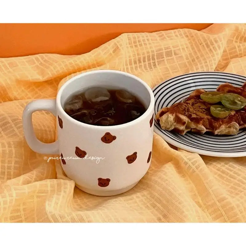 Pureureumdesign - Cupid Bear Pattern Mug - Pureureumdesign - Mug - Harumio