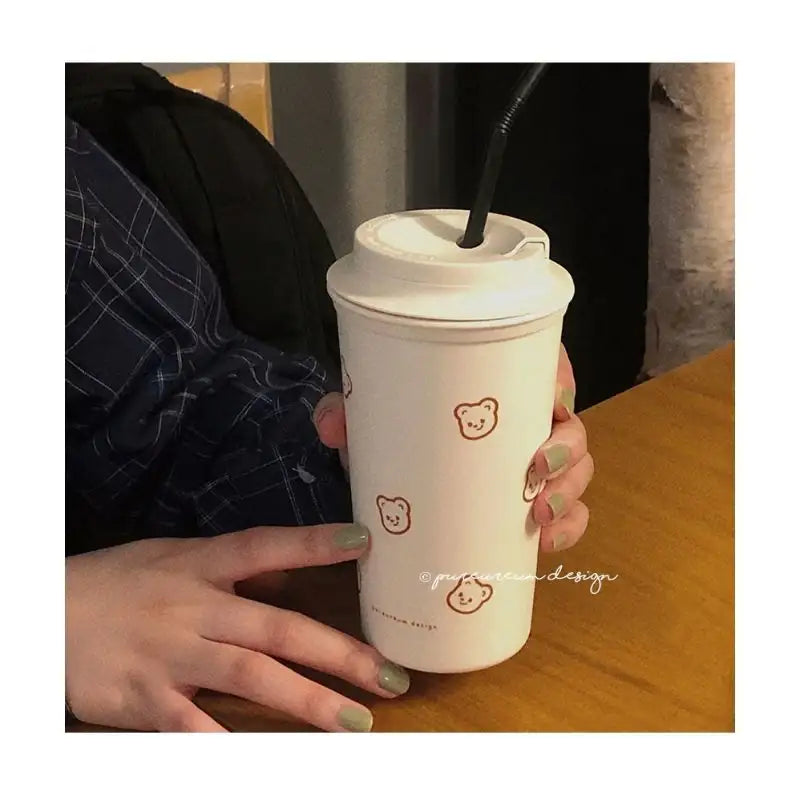 Pureureumdesign - Cupid Bear Pattern Tumbler - Pureureumdesign - Tumbler - Harumio