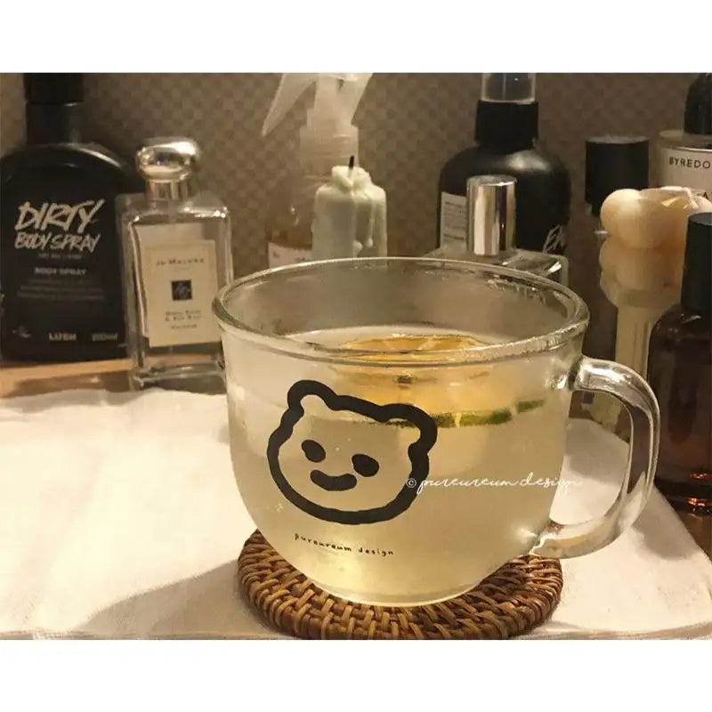 Pureureumdesign - Cupid Bear Heat Resistant Tempered Glass Cup - Pureureumdesign - Glass Cup - Harumio