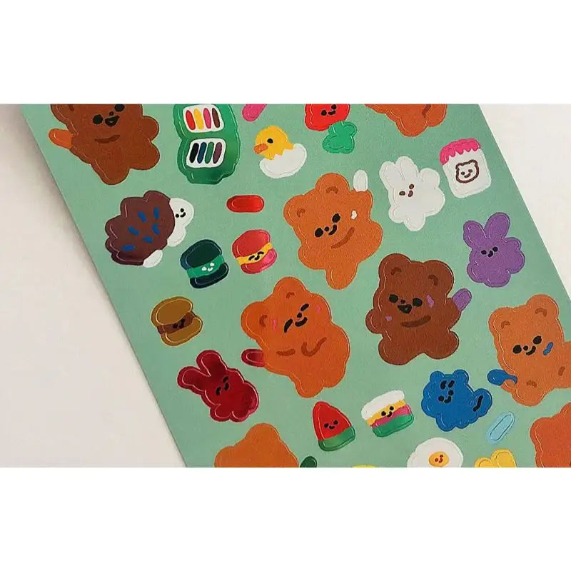 Pureureumdesign - Cupid Bear's crayon glossy sticker - Pureureumdesign - Sticker - Harumio