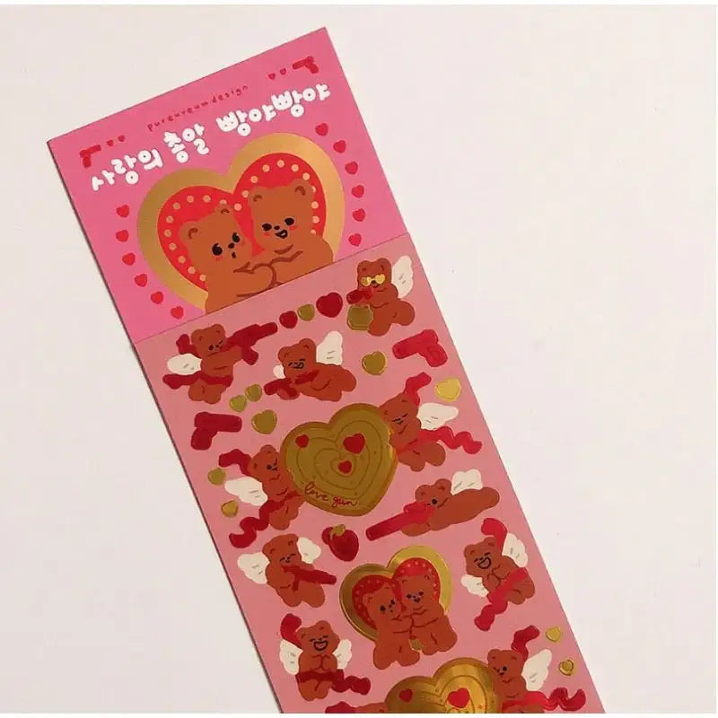 Pureureumdesign - Love Bullet Bread Bread Gold Mine Sticker - Pureureumdesign - Sticker - Harumio